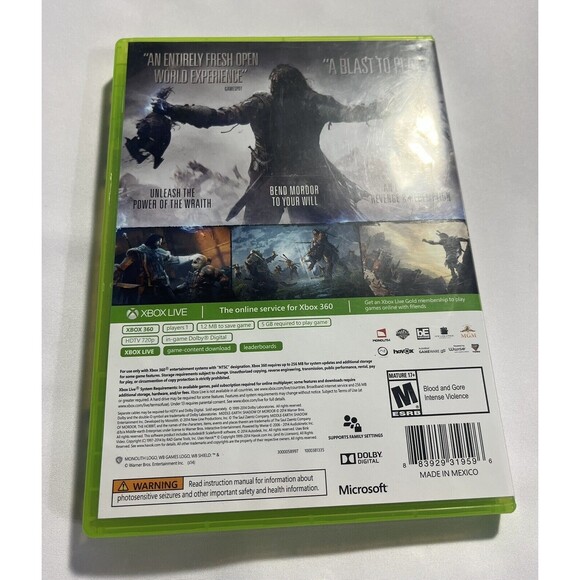 Middle Earth Shadow of Mordor Microsoft Xbox 360 2014 Complete with Manual - Picture 2 of 16